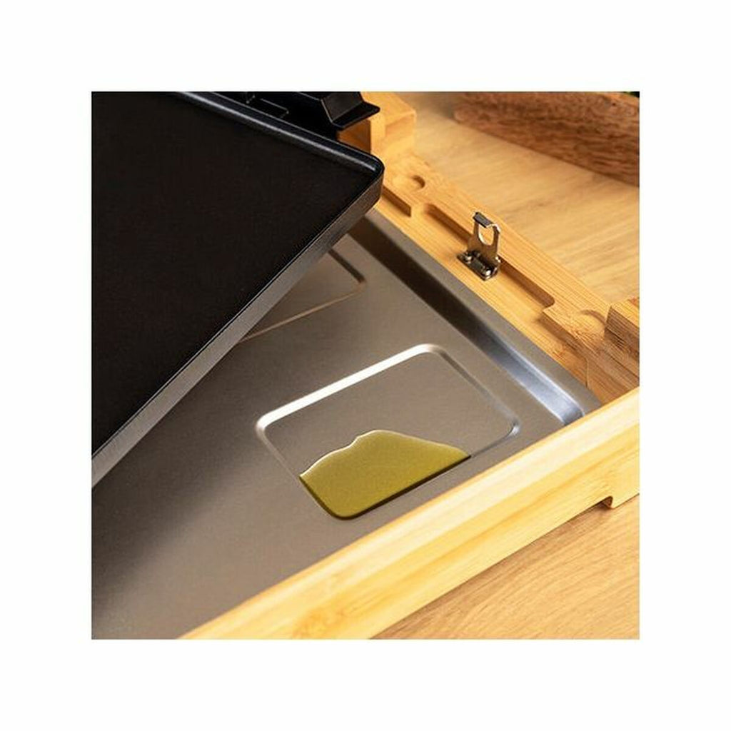 Plancha électrique premium effet bambou – Élégance et performance