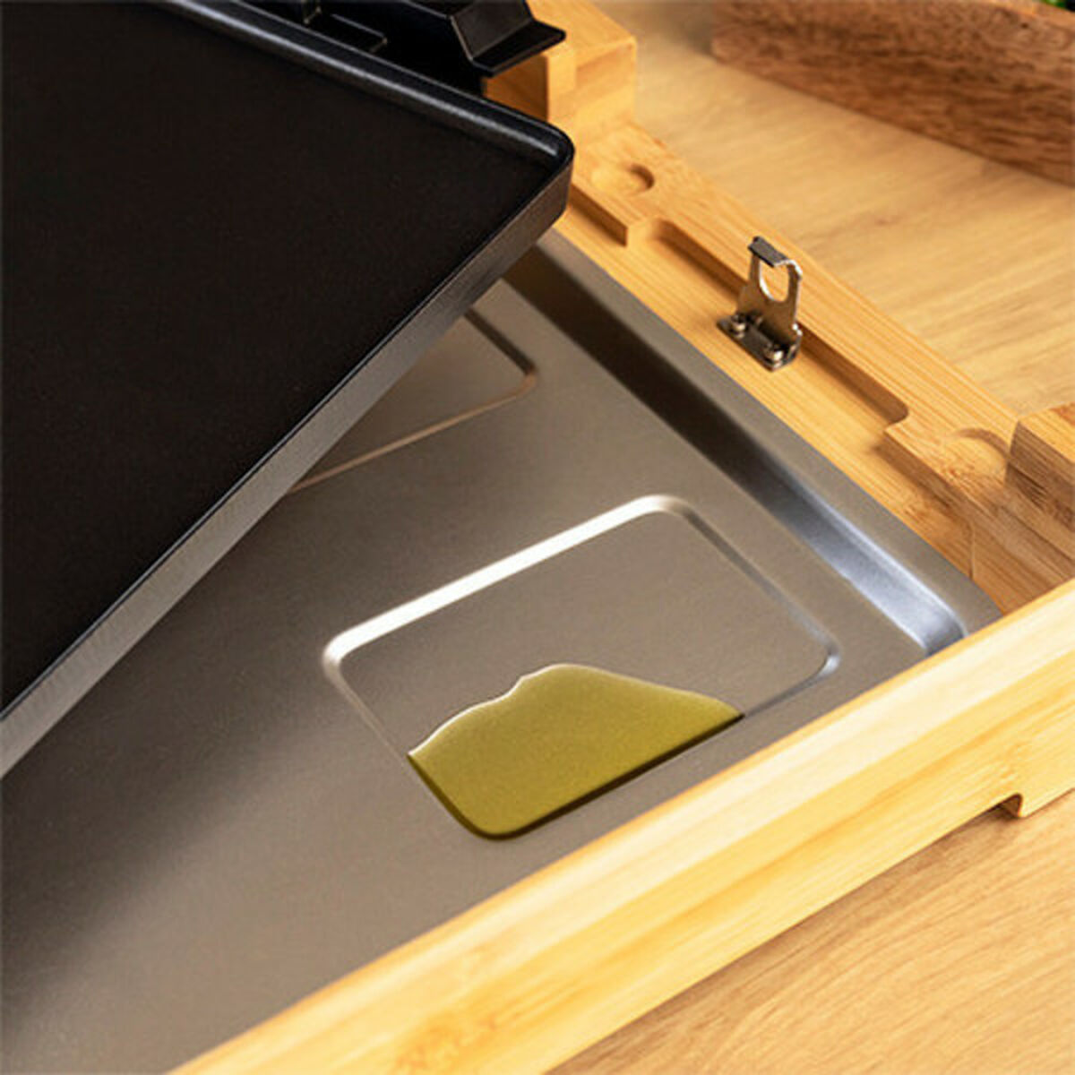 Plancha électrique premium effet bambou – Élégance et performance