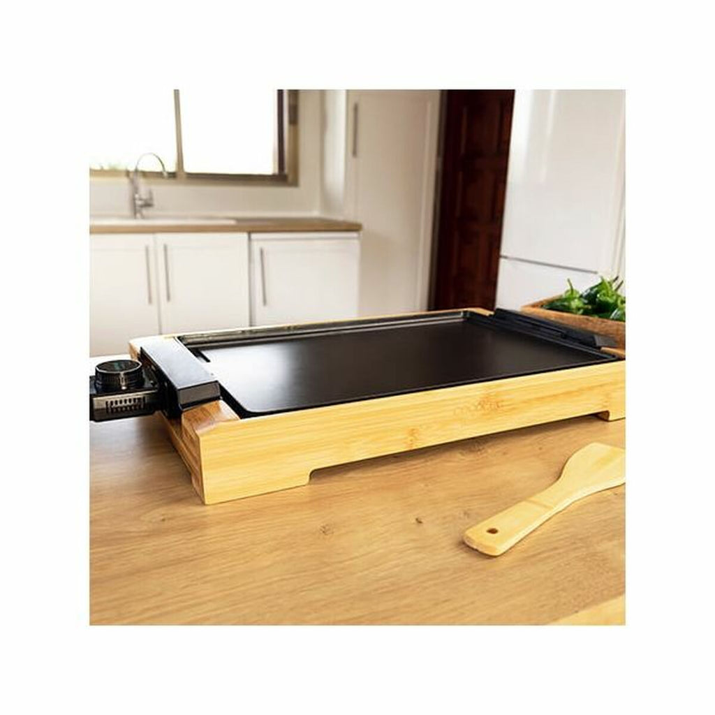 Plancha électrique premium effet bambou – Élégance et performance