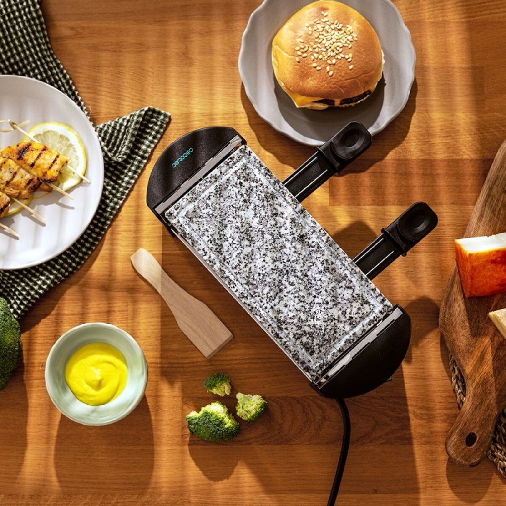 Plancha raclette électrique compacte – Moderne et conviviale