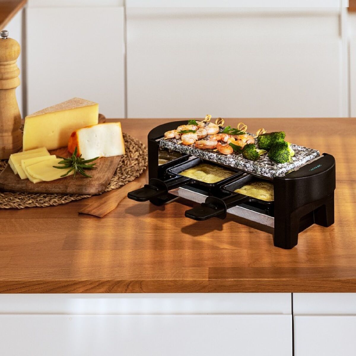 Plancha raclette électrique compacte – Moderne et conviviale