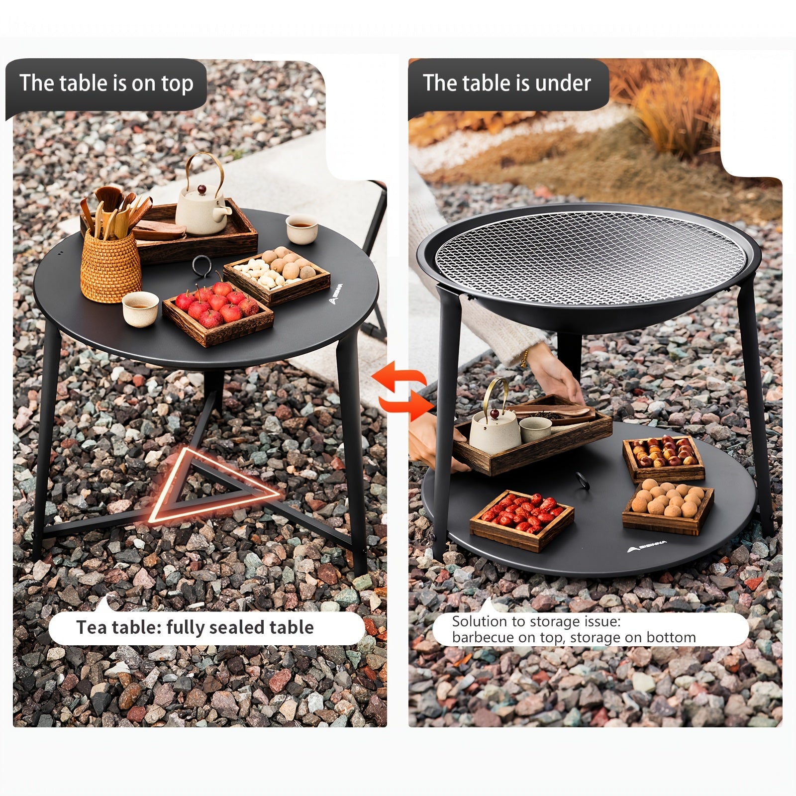 Barbecue rond ambiance brasero