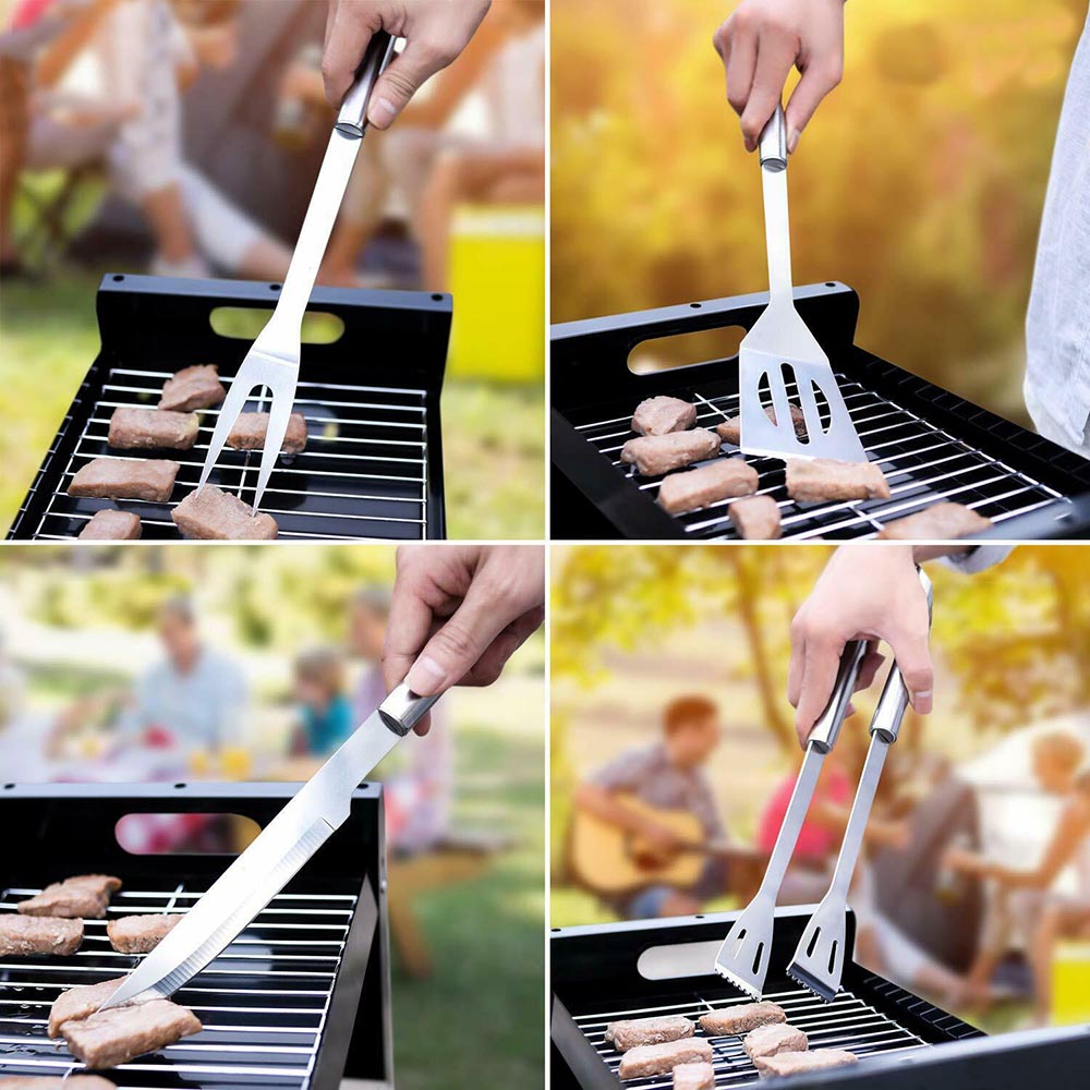 Set complet de 9 ustensiles barbecue en acier inoxydable – Kit BBQ avec housse de rangement
