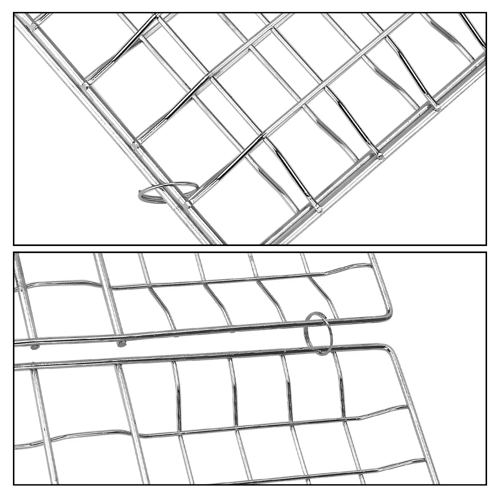 Grille de Cuisson BBQ Double Face avec Manche Bois