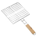Grille de Cuisson BBQ Double Face avec Manche Bois