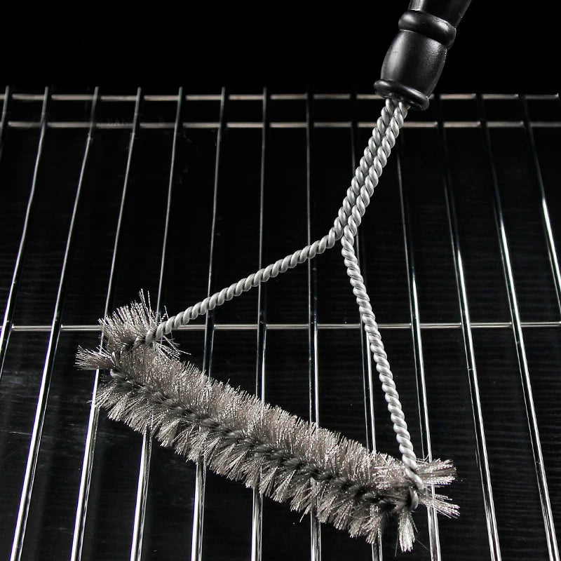 Brosse BBQ Inox Triple Tête pour Grille et Plancha