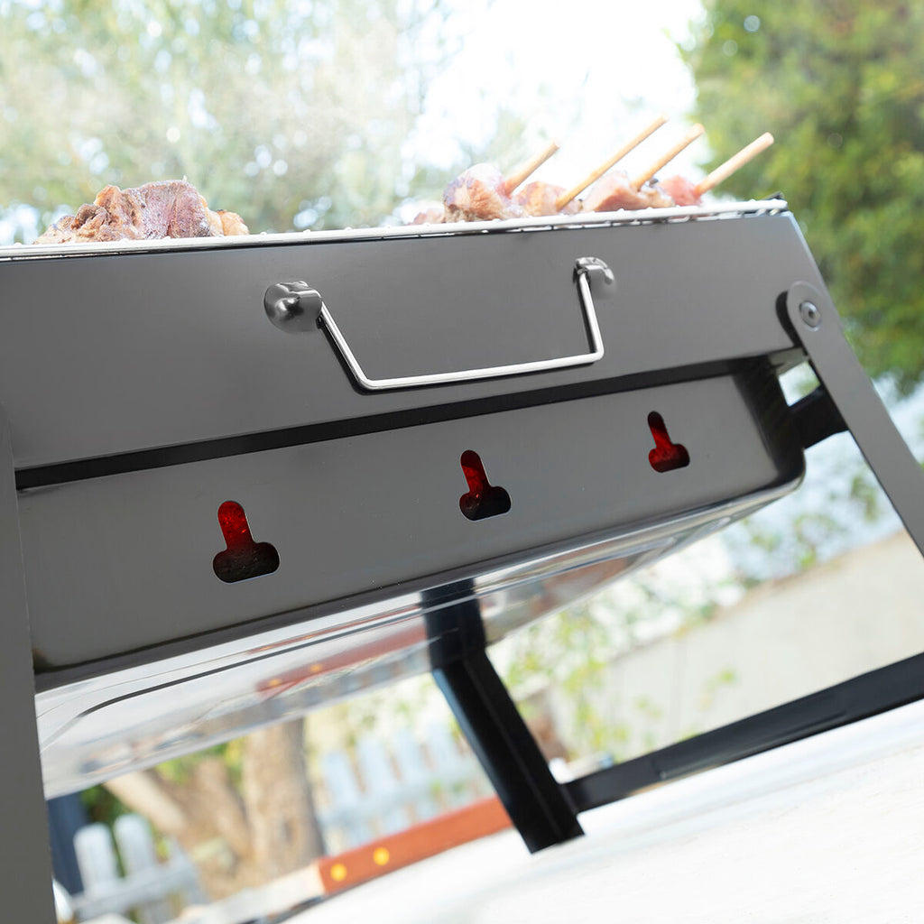 Barbecue pliable et portable à charbon de bois