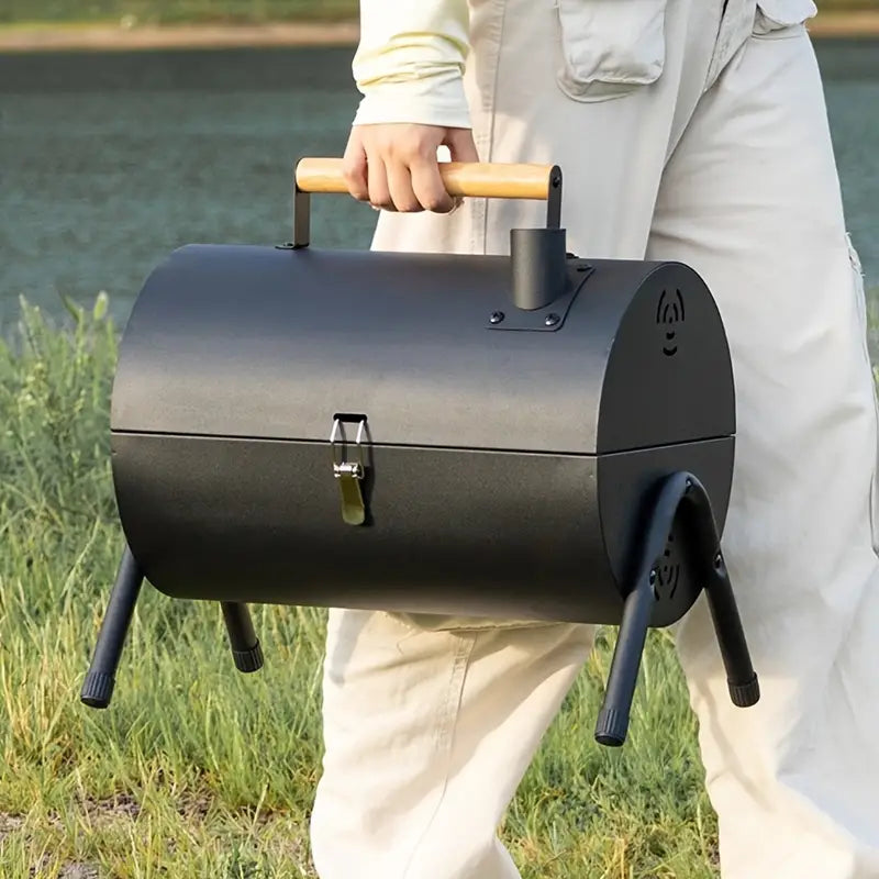 Barbecue portable pliable avec couvercle – Compact et transportable